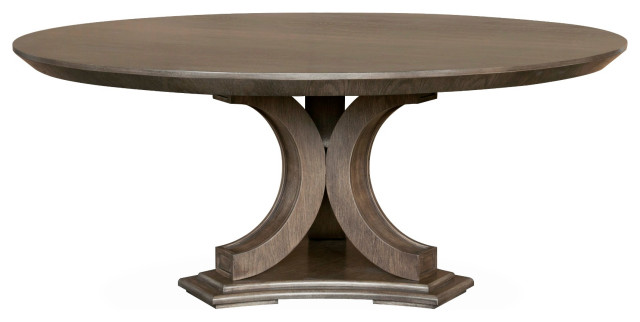 Morrison 72" Round Dining Table, Smoke Grey - Transitional - Dining