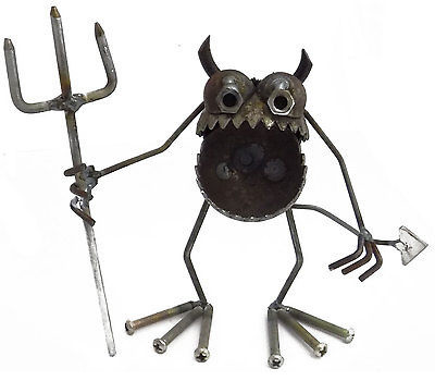 Sugarpost Gnome Be Gone Mini Fly Fisherman Welded Metal Art Item #1072 