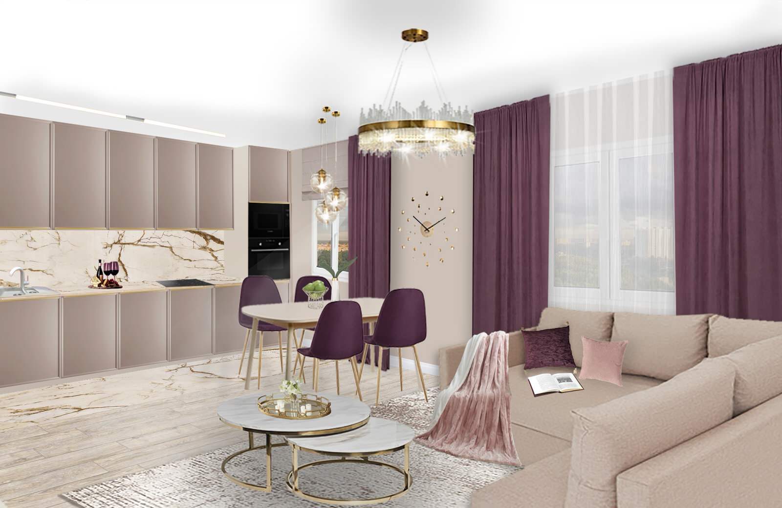 Проект №6 Кухня-гостиная