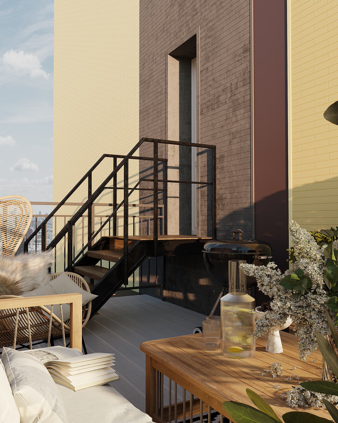 white с террасой