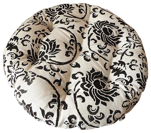 Comfortable Round Chair Cushion Practical Chair Pads, Black Modern