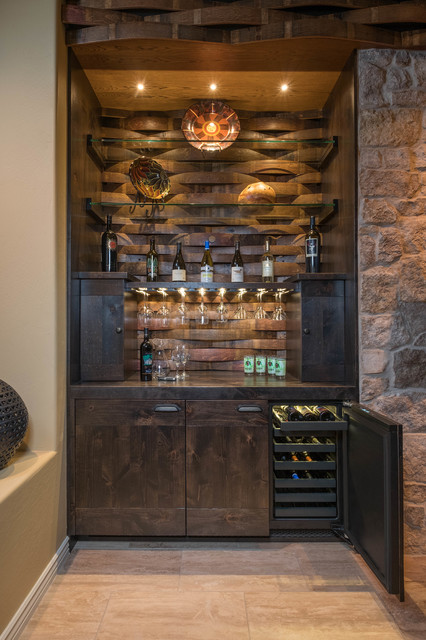 Custom Built In Wine Storage Southwestern Home Bar Phoenix By   Home Design 