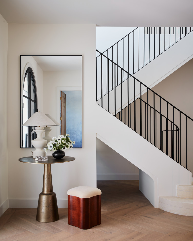 Staircase - transitional staircase idea in Austin