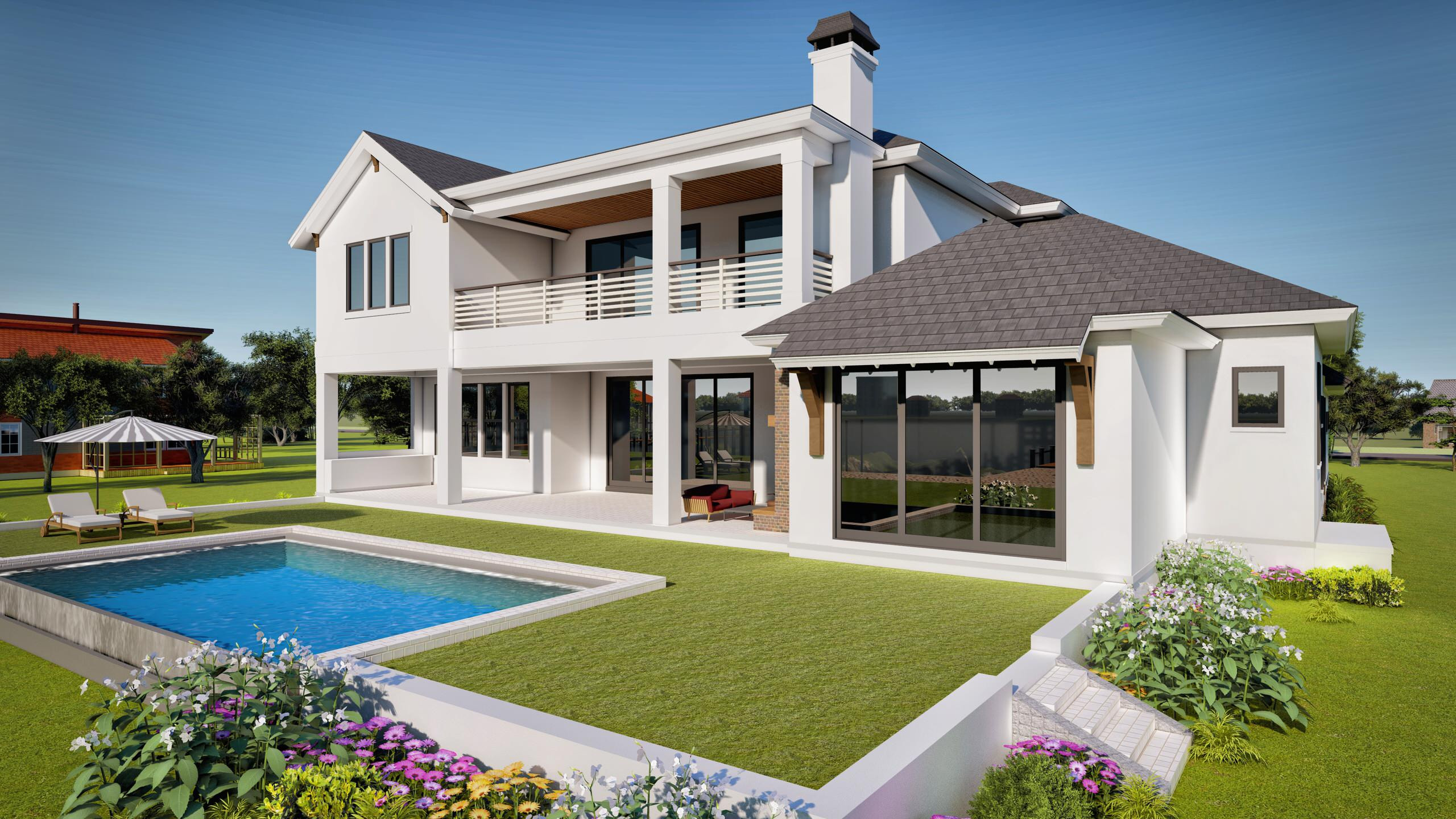 Bob Chatham Custom Home Design - Modern Mediterranean on Bayou St John