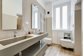 Bagni Moderni Beige E Marrone.Bagno Con Piastrelle Beige Foto Idee Arredamento Settembre 2020 Houzz It