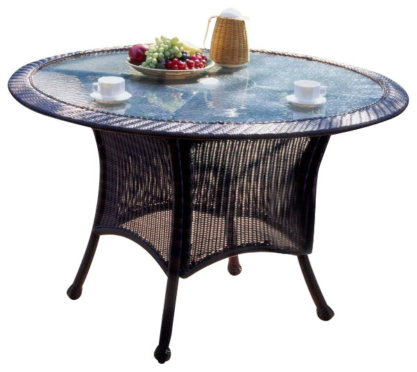 South Sea Rattan Key West Outdoor Round Dining Table Chocolate South Sea Rattan Key West Outdoor Round Dining Table Chocolate 75417 Cho