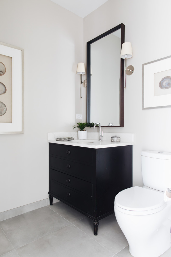 Example of a transitional home design design in Chicago