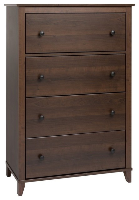 Prepac Yaletown 4 Drawer Chest In Espresso Transitional