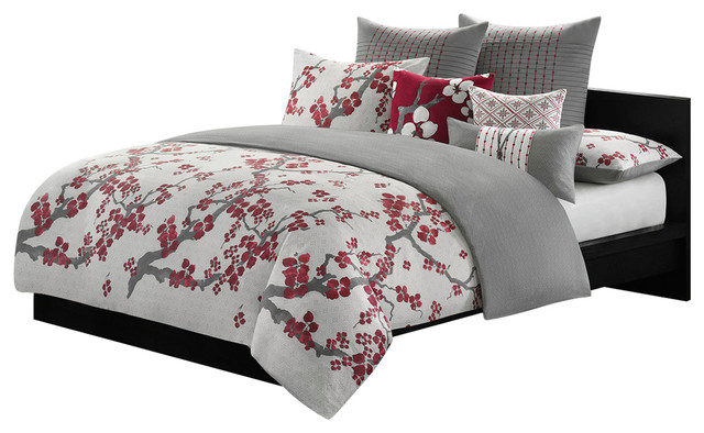 Cherry Blossom Duvet Cover Mini Set Asian Duvet Covers And