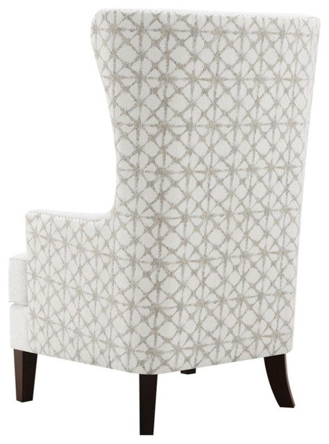 Pemberly Row Upholstered Fabric Accent Chair with Wingback in Latte ...