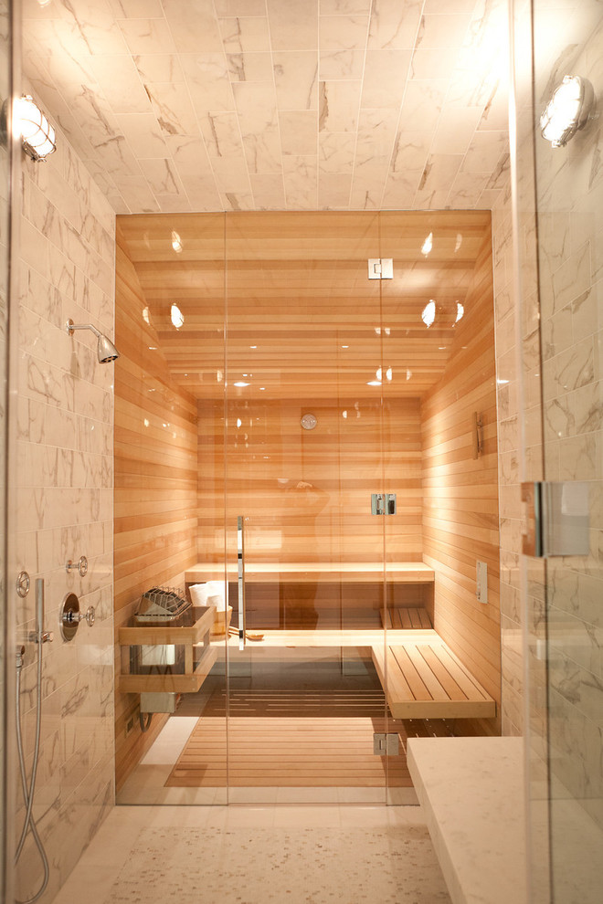 Inspiration for a contemporary bathroom in San Francisco with with a sauna.