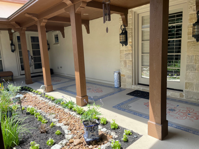 Cordillera Ranch Hill Country Home transitional-patio
