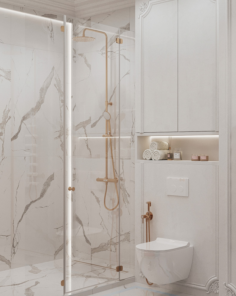 Стильный интерьер с элементами ар-деко в ЖК Петровский квартал на воде - 99 м2