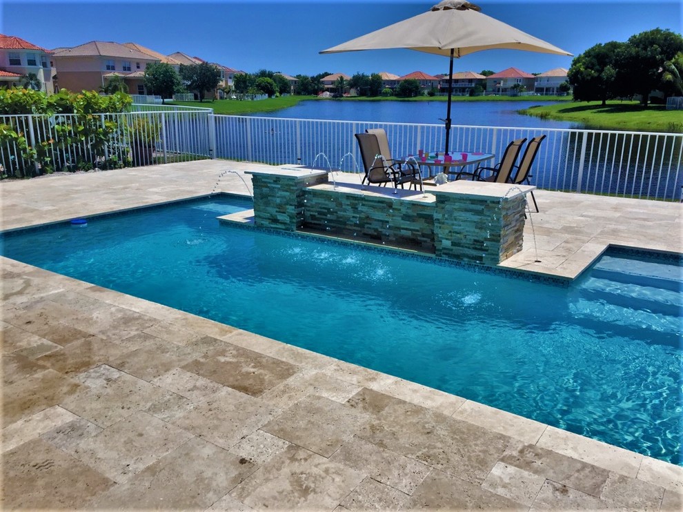 Transitional pool photo in Miami