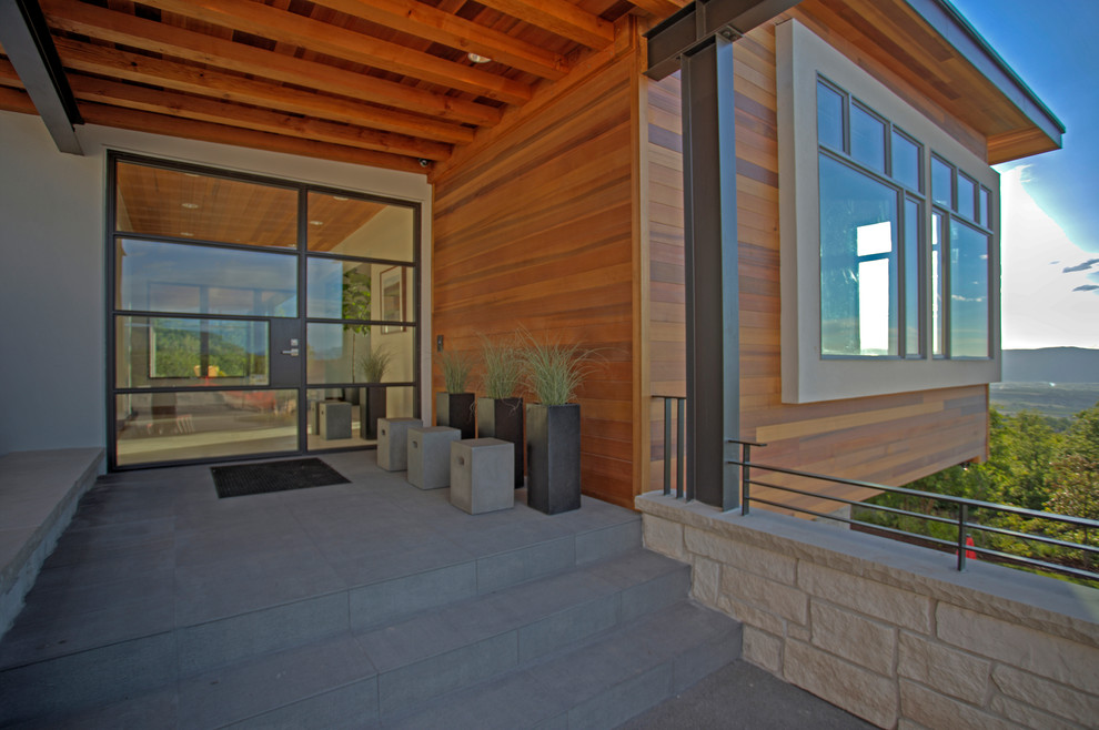 Photo of a large contemporary three-storey exterior in Salt Lake City.