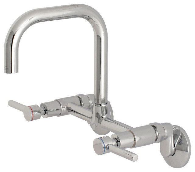 Concord 8 Adjustable Center Wall Mount Kitchen Faucet Polished Chrome