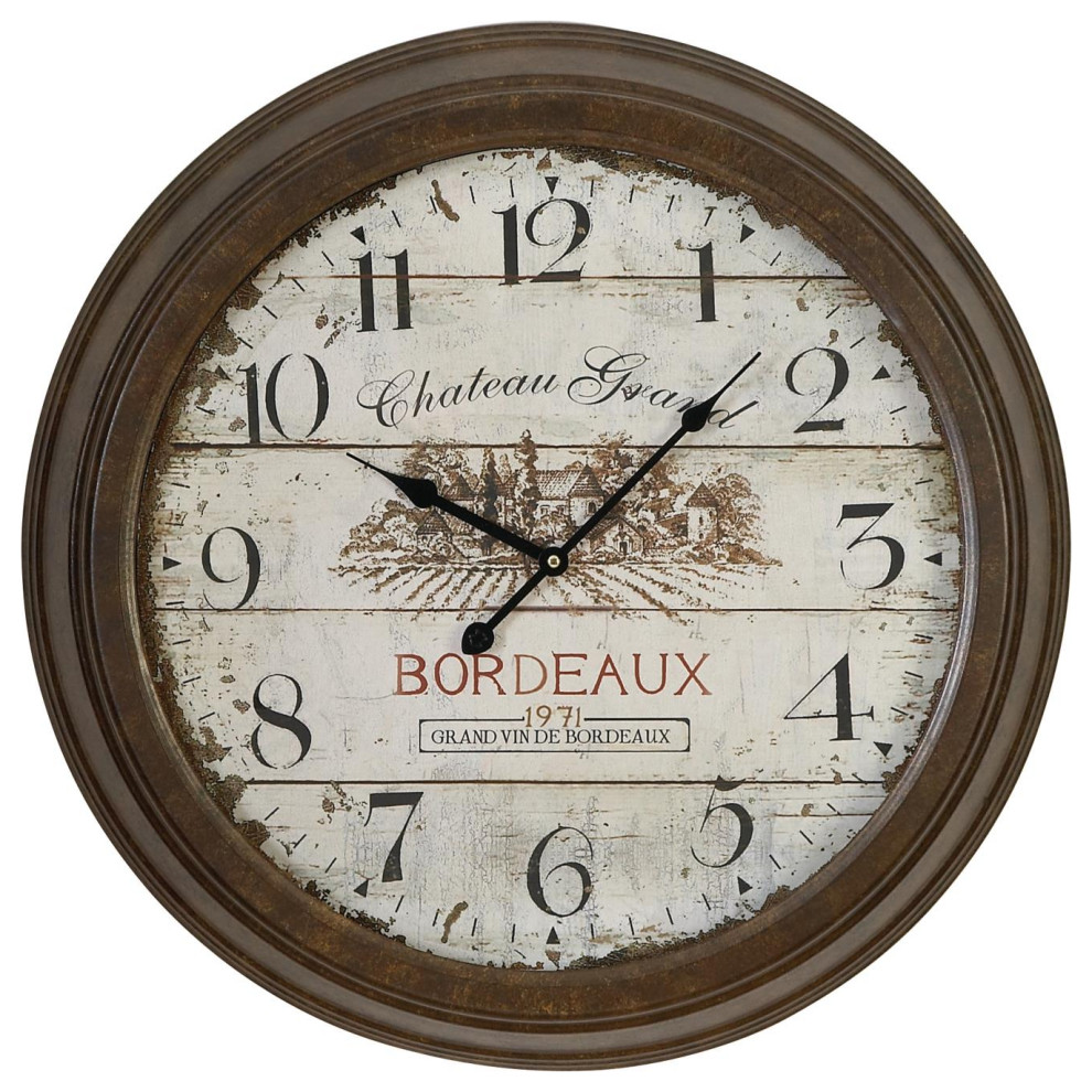 Zimlay Rustic Vintage Style Round Wall Clock 52500 French Country Wall Clocks by GwG