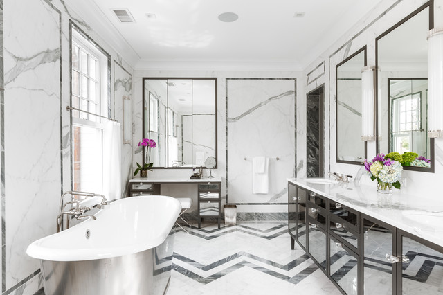 Colonial Revival Contemporary Bathroom New York By