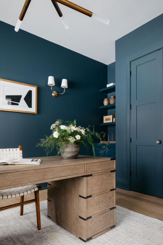 Inspiration for a transitional home office remodel in Chicago