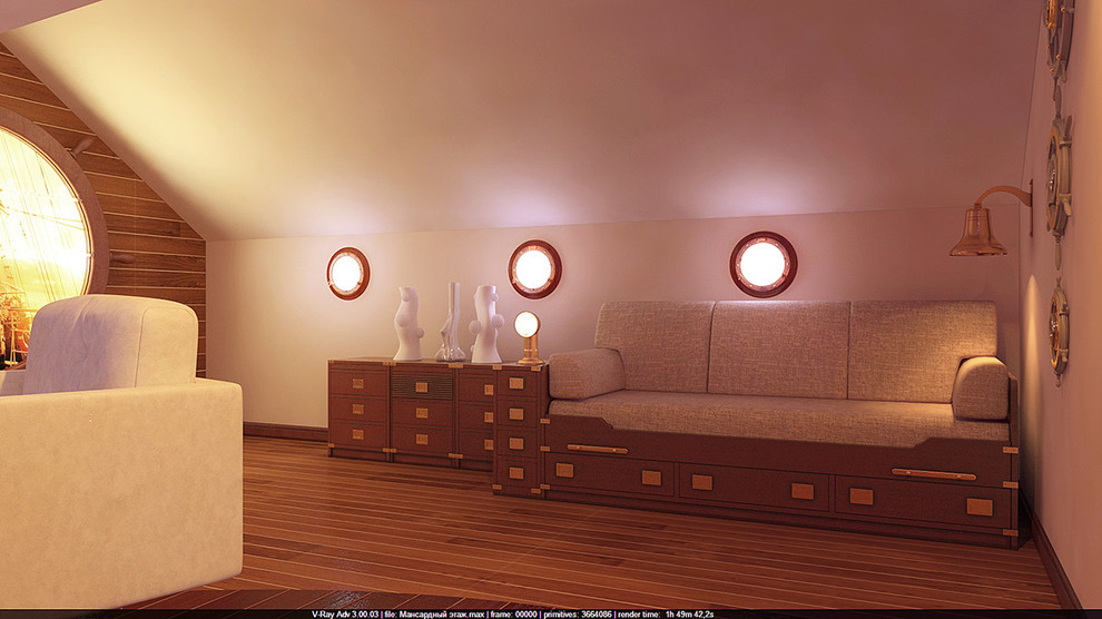 Интерьер мансардного этажа