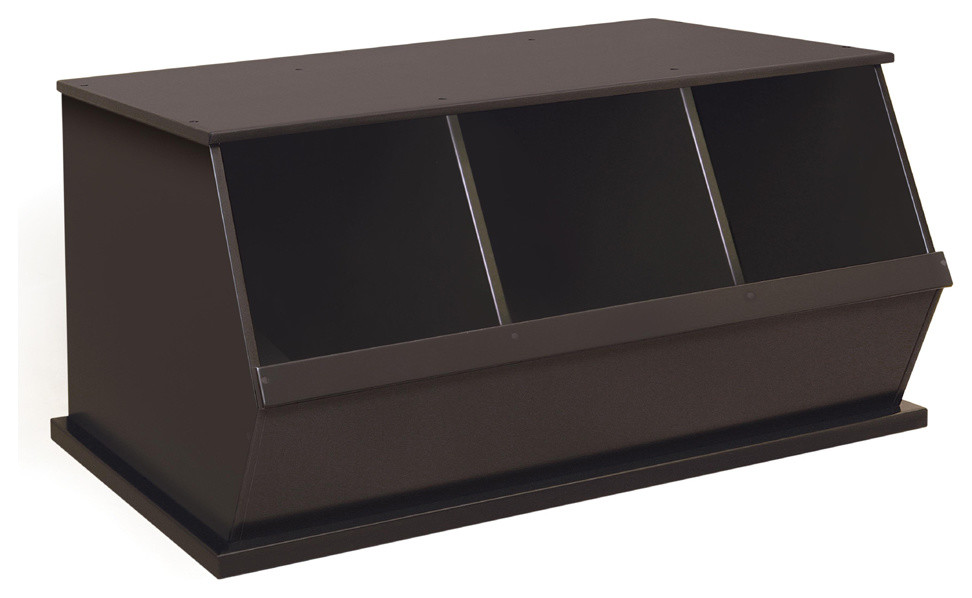 badger basket three bin stackable storage cubby
