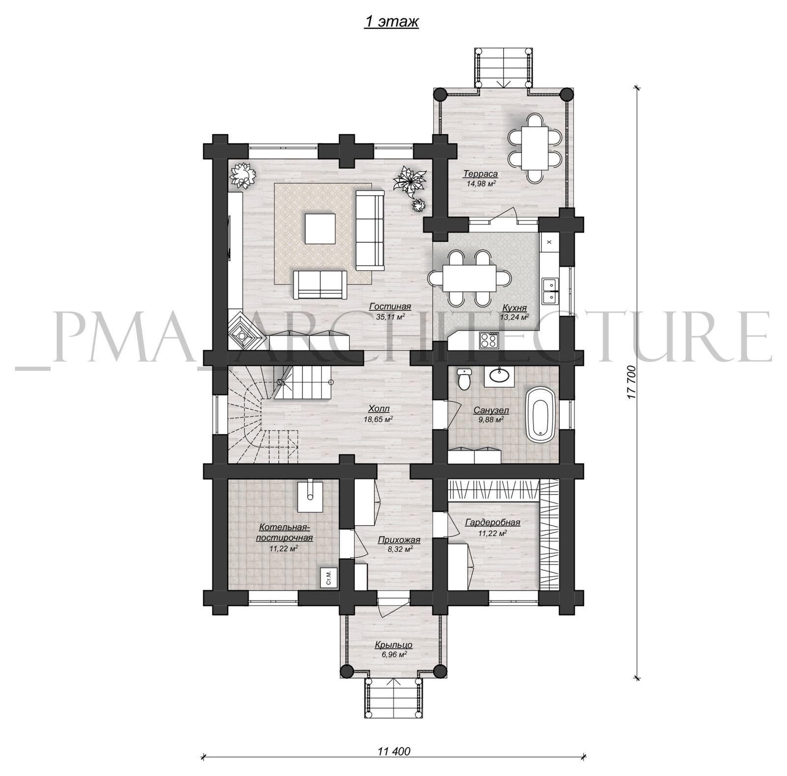 Дом из бревна ручной рубки