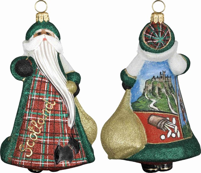 Glitterazzi International Santa Scottish Santa Ornament - Traditional