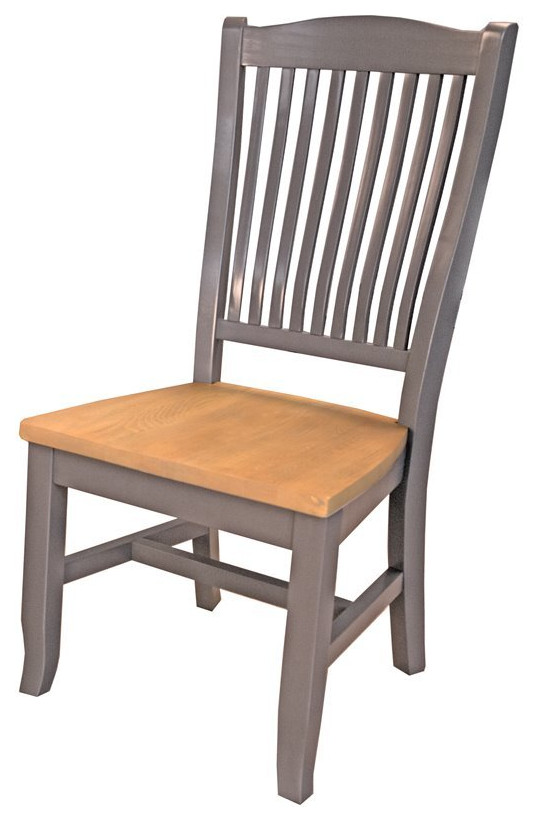A-America Port Townsend Slatback Dining Side Chair in Gull Gray (Set of 2)