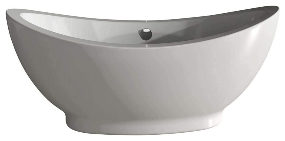 Fine Fixtures Hudson Freestanding Bathtub White With Drain Inclueded
