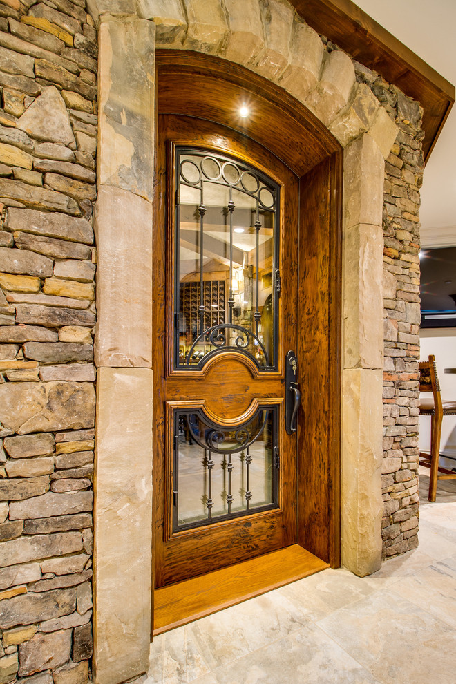 Grand entry into a Custom Octagon Wine Cellar