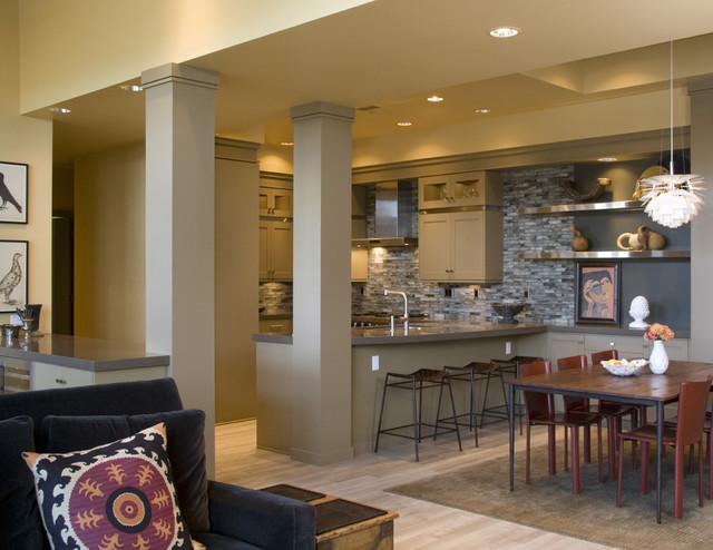 condo kitchen with painted cabinets eclectique-cuisine