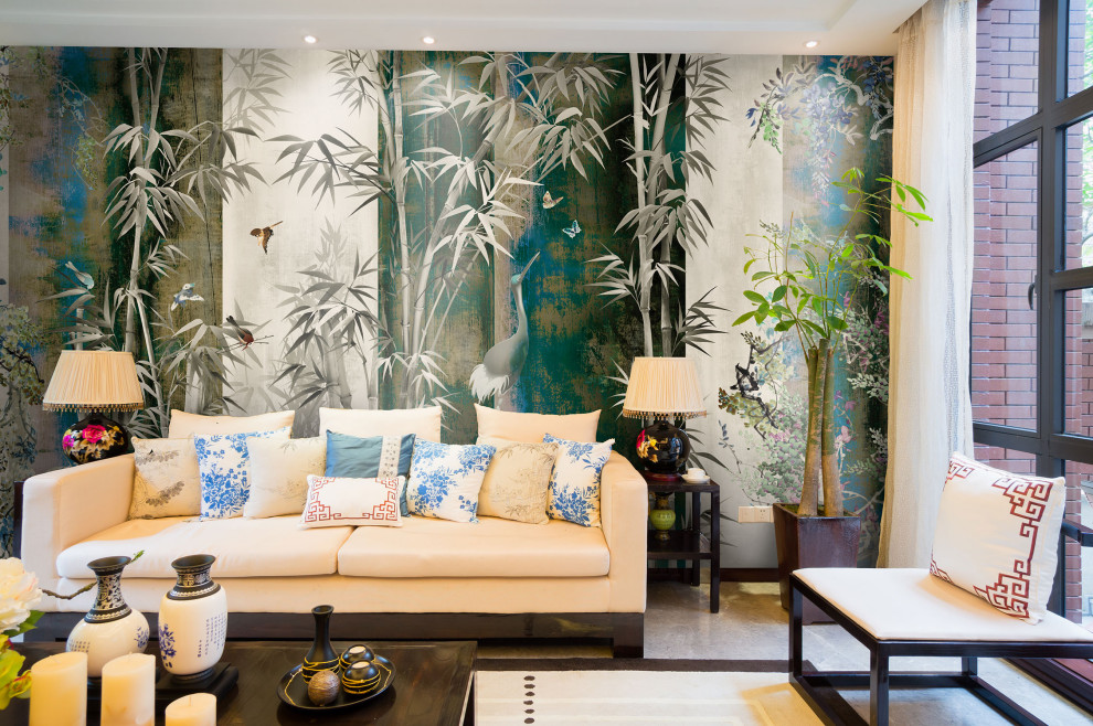 Гостиная с фреской La Stanza из коллекции «Шинуазри»