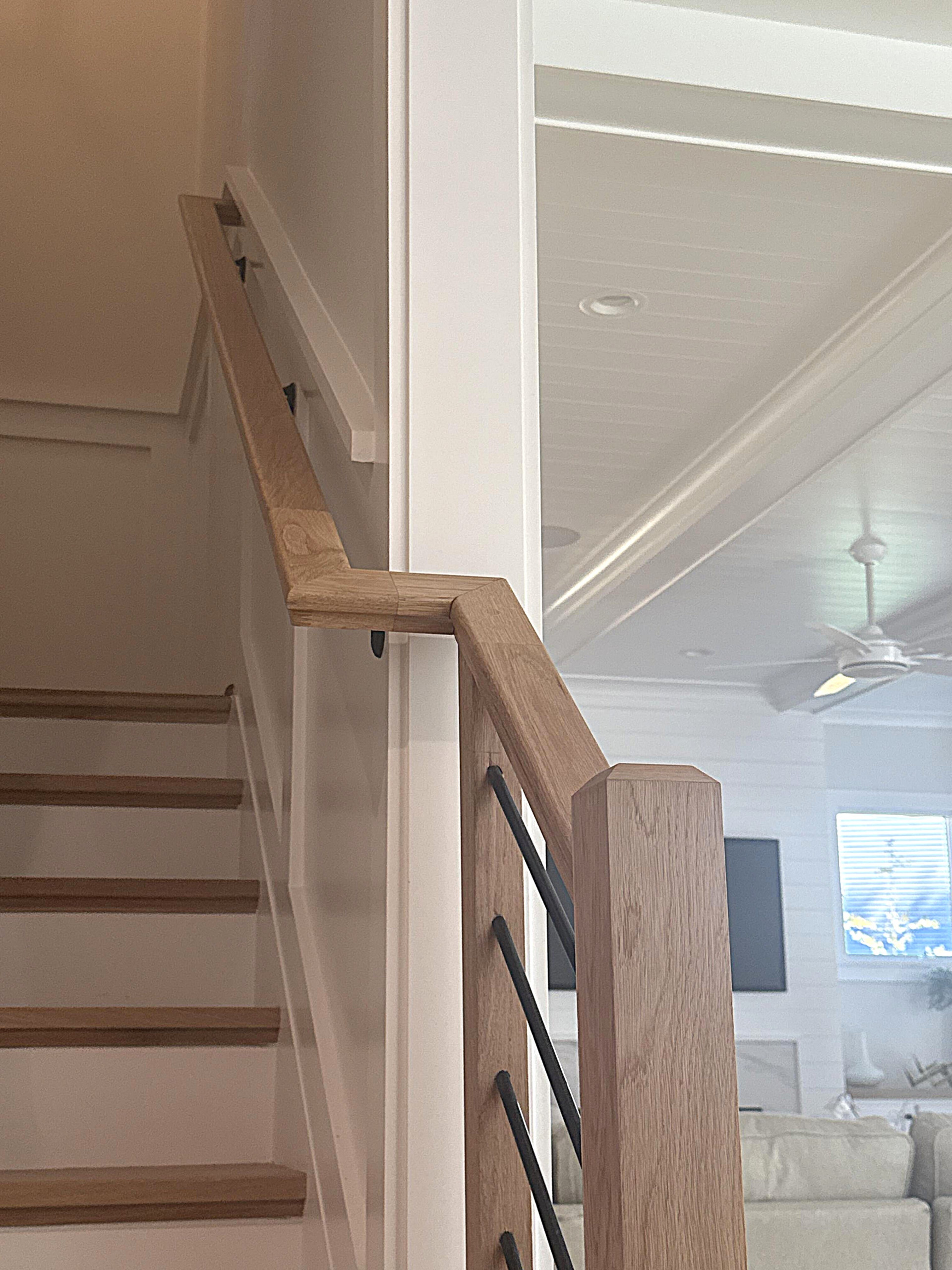 140_Modern White Oak Stair with Horizontal Bar Rail, Falls Church, VA 22043
