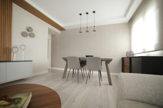Luz, texturas y funcionalidad modern-vardagsrum