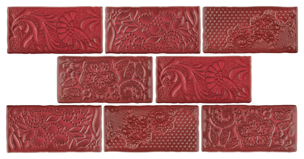 Antic Feelings Red Moon Ceramic Wall Tile