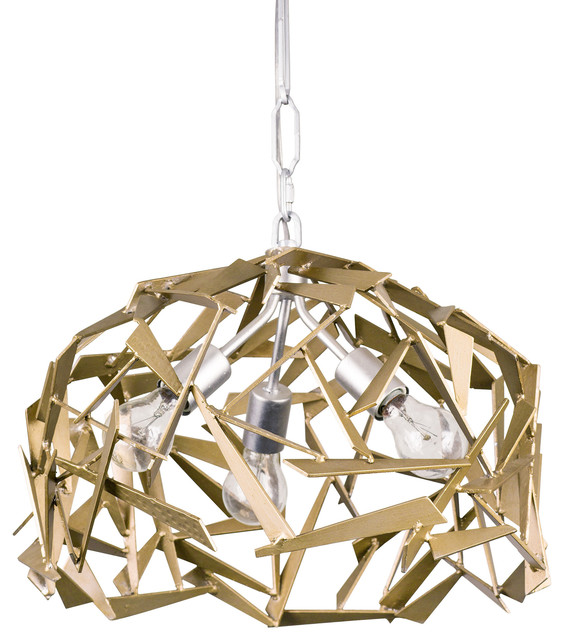Bermuda 3 Light Pendant Silver With Champagne Mist