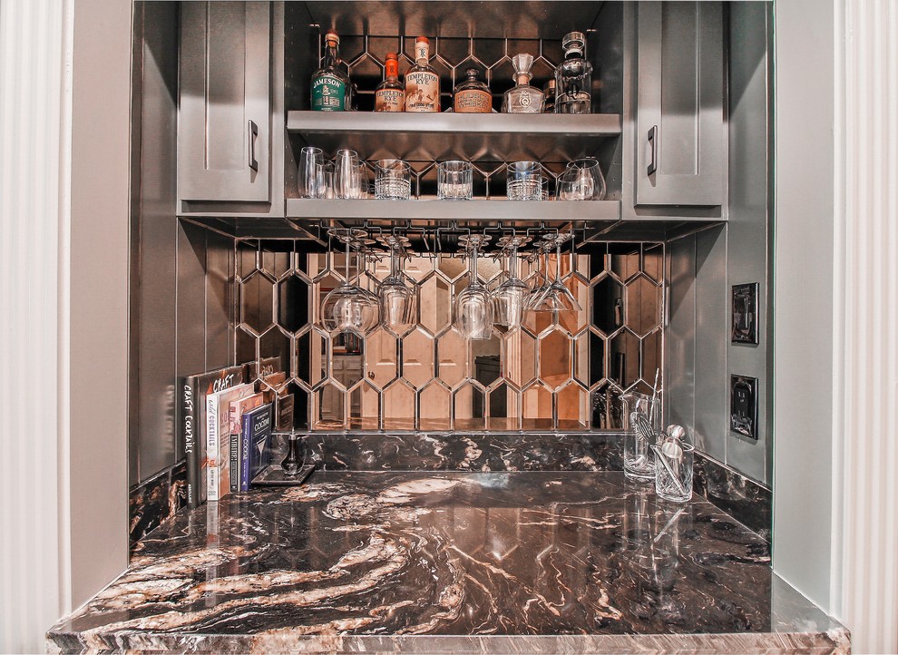 Inspiration for a modern home bar in Houston.