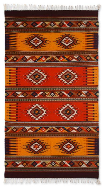 Summers Day Zapotec Wool Rug, 4.5x7