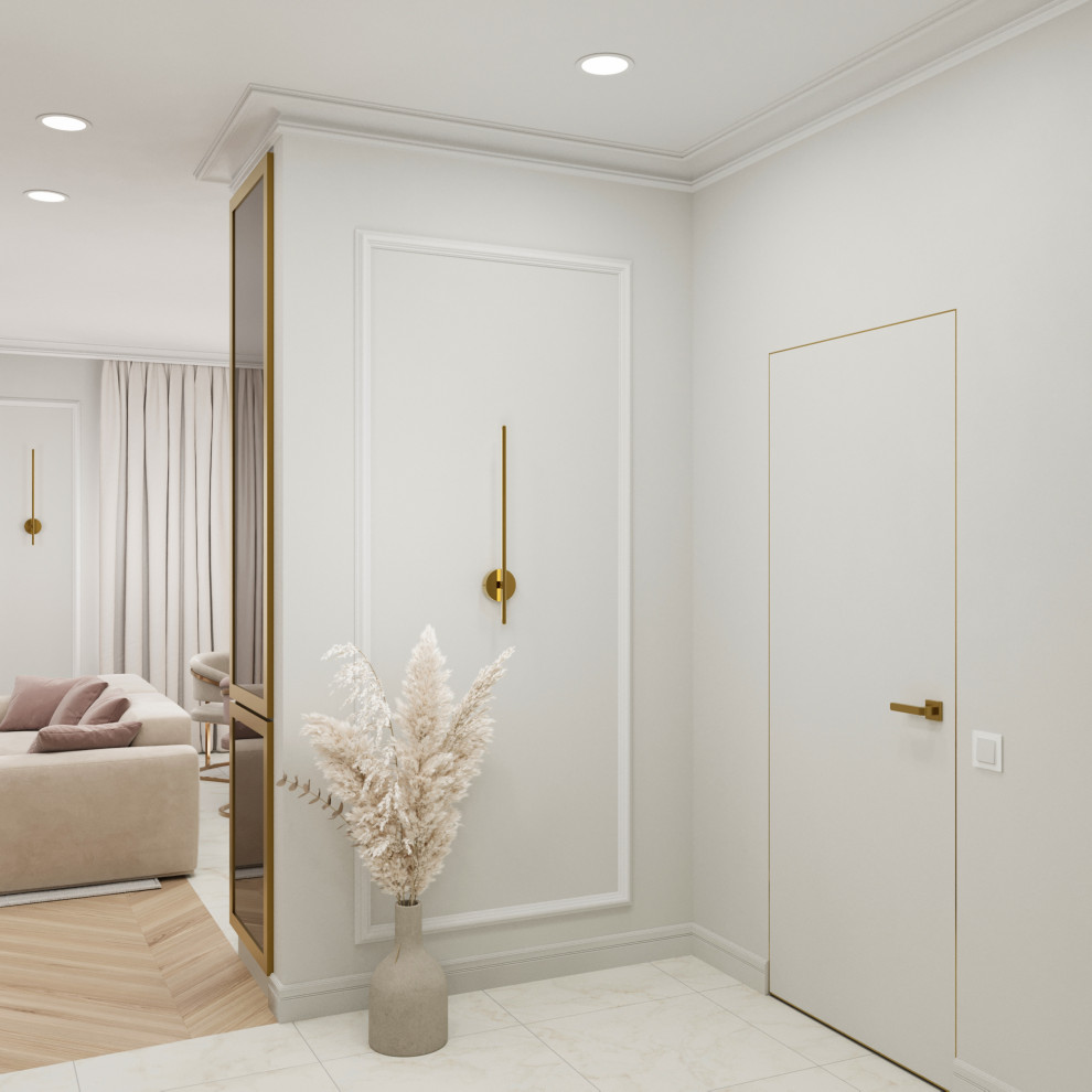 Проект квартиры в 99,2 м2 в неоклассике для молодой пары