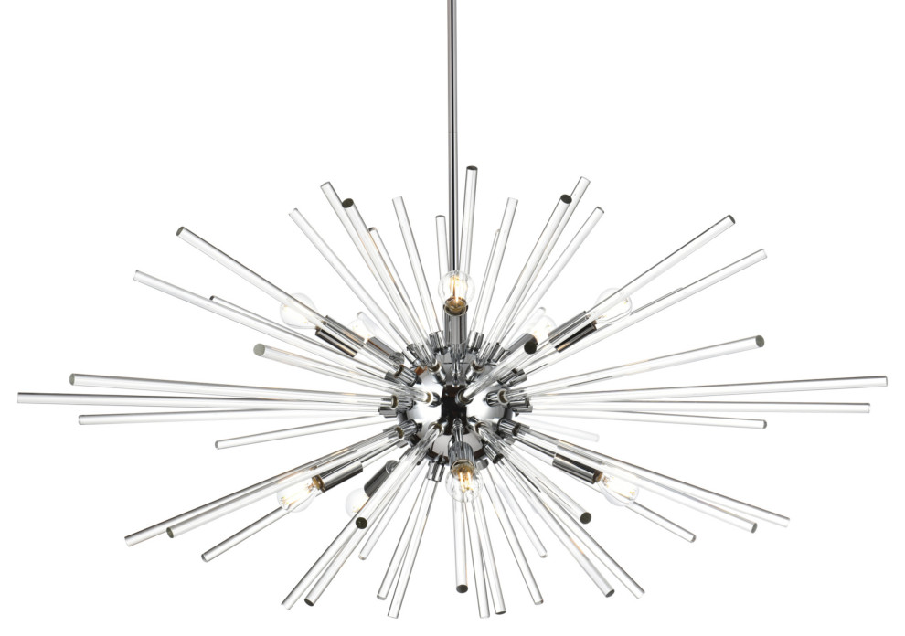 Elegant Lighting 2502D42 Sienna 10 Light 42"W Crystal Sputnik - Chrome