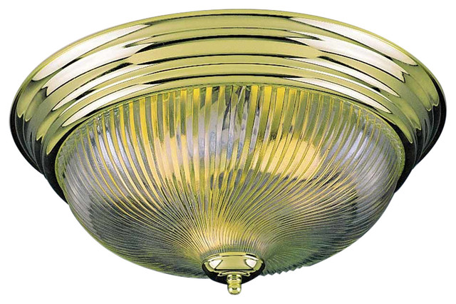 Volume Lighting 3 Light Polished Brass Flush Mount Ceiling Fixture