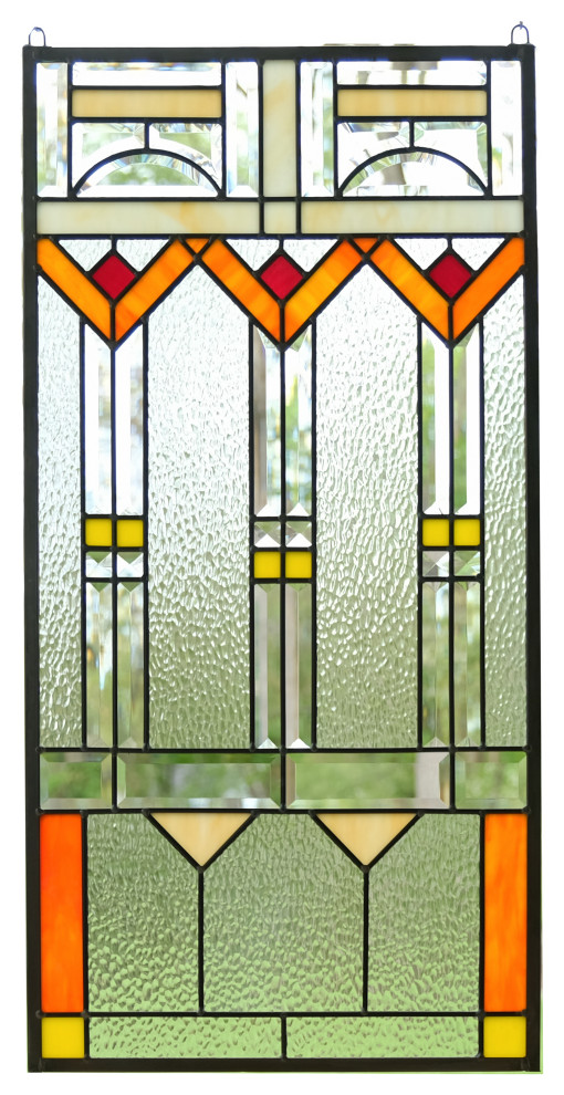 Stained Glass Clear Beveled Window Panel Frank Lloyd Wright Tree Of Life1734 Craftsman