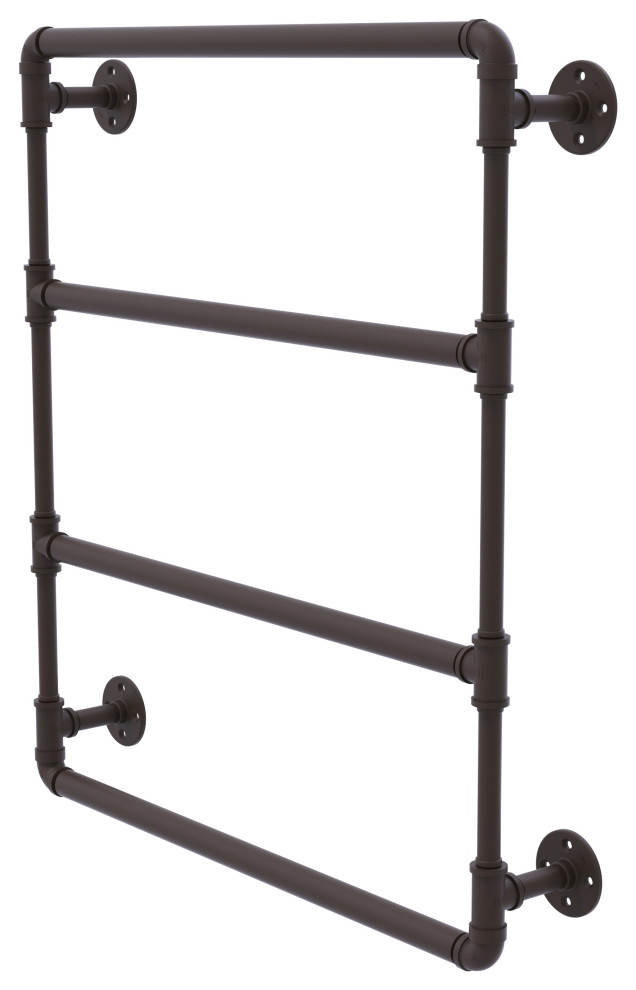 Pipeline Wall Mounted Ladder Towel Bar, Oil Rubbed Bronze, 24"
