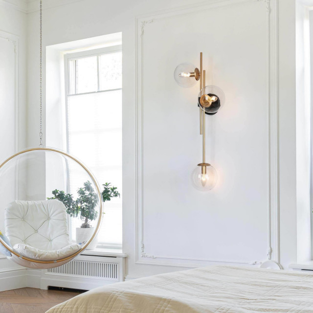 LNC 3-Light Up/Down Modern Matte Globe Wall Sconces - Contemporary ...