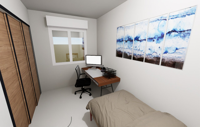 R&eacute;novation d'appartement modern-arbetsrum