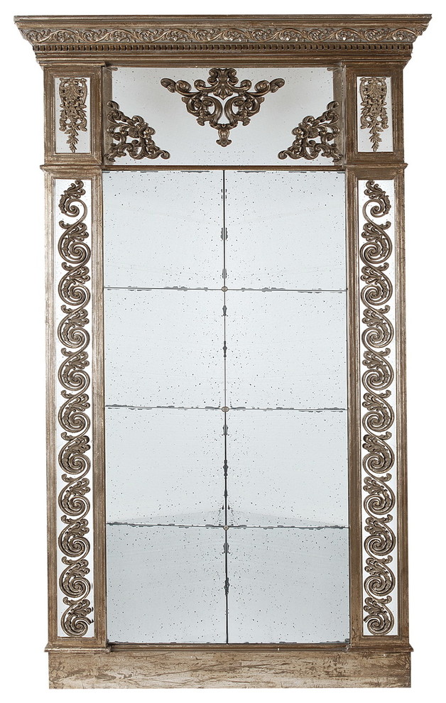 Зеркало с декоративным орнаментом из металла, размер 142 см х 228 см ARTEVALUCE