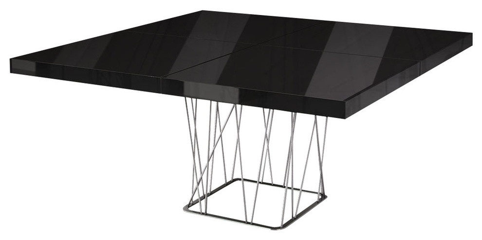 Clarges Dining Table Black Lacquer On Stainless Clarges Dining Table Black Lacquer On Stainless