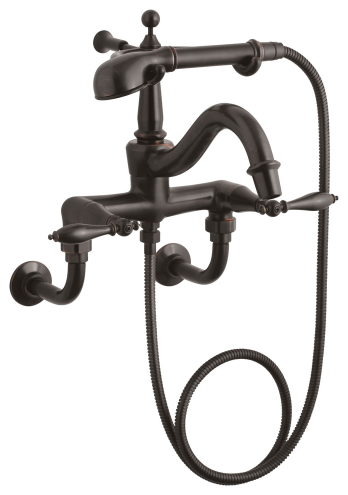 Kohler K-331-4M Double Handle Wall Mounted Tub Filler - Bronze