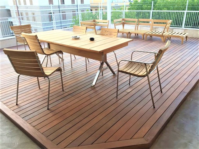 Pavimento in Legno da Esterni Ip&egrave; tabacco contemporary-deck
