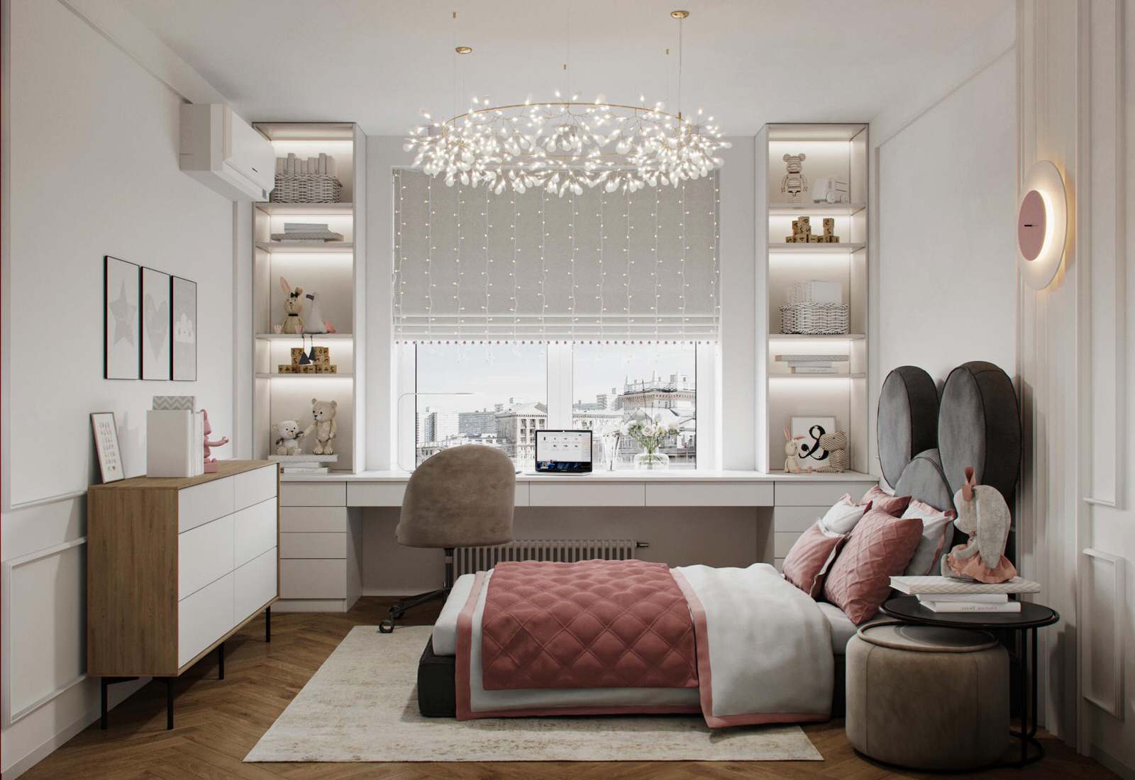 Cовременная квартира, дизайн интерьера в светло-темных тонах в ЖК "Георг Ландрин